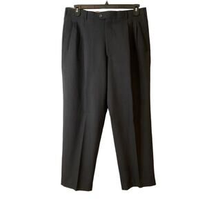 Dino DiVinci Men's Black Dress Pants 35W 28L, Pleated, Zip Fly, Hand Tailored